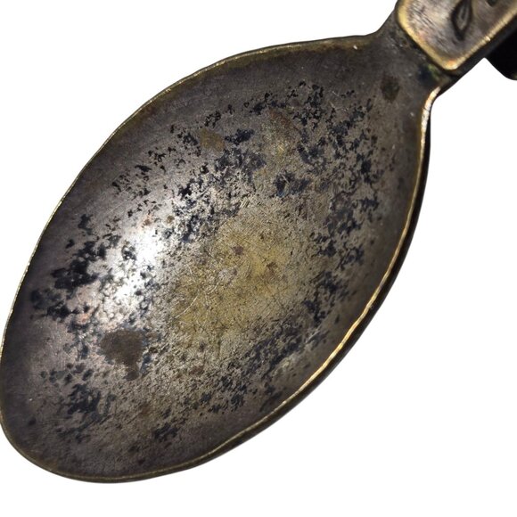 Vintage Curved Handle Baby Spoon Utensil Collectible Engraved Worn - Picture 6 of 16